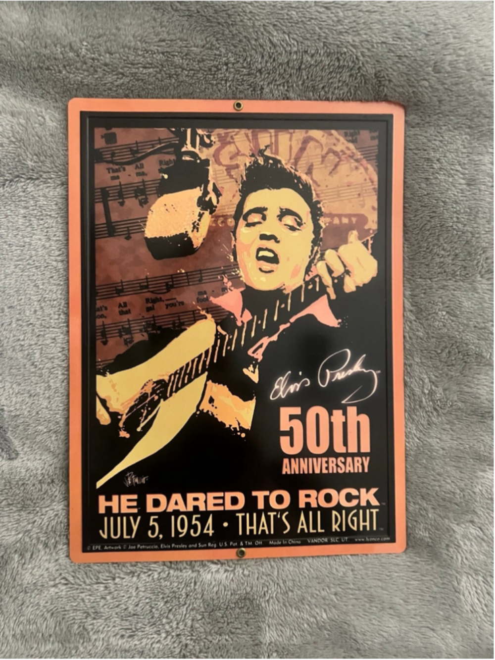 Elvis Presley Magazine -International 50th Anniversary Rock N
Roll - Metal Sign